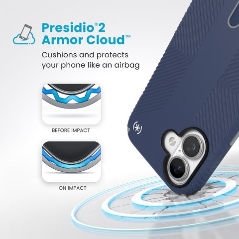 Speck Presidio2 Grip ClickLock & MagSafe - Etui iPhone 16 (Coastal Blue / Dust Grey / White) Speck Presidio2 Grip ClickLock & MagSafe - Etui iPhone 16 (Coastal Blue / Dust Grey / White)