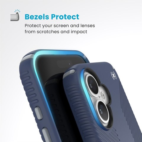Speck Presidio2 Grip ClickLock & MagSafe - Etui iPhone 16 (Coastal Blue / Dust Grey / White) Speck Presidio2 Grip ClickLock & MagSafe - Etui iPhone 16 (Coastal Blue / Dust Grey / White)