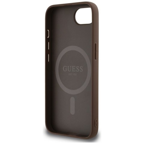 Guess 4G Circle Classic Logo MagSafe - Etui do iPhone 16e (brązowy) Guess 4G Circle Classic Logo MagSafe - Etui do iPhone 16e (brązowy)