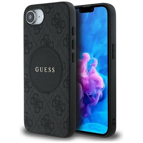 Guess 4G Circle Classic Logo MagSafe - Etui do iPhone 16e (czarny) Guess 4G Circle Classic Logo MagSafe - Etui do iPhone 16e (czarny)