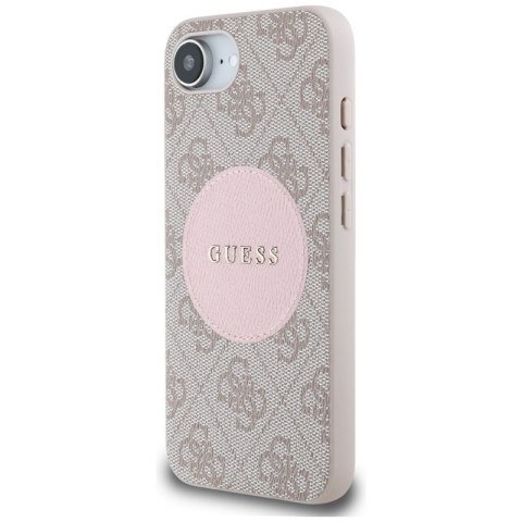 Guess 4G Circle Classic Logo MagSafe - Etui do iPhone 16e (różowo) Guess 4G Circle Classic Logo MagSafe - Etui do iPhone 16e (różowo)