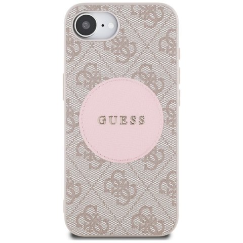 Guess 4G Circle Classic Logo MagSafe - Etui do iPhone 16e (różowo) Guess 4G Circle Classic Logo MagSafe - Etui do iPhone 16e (różowo)