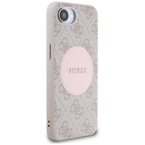 Guess 4G Circle Classic Logo MagSafe - Etui do iPhone 16e (różowo) Guess 4G Circle Classic Logo MagSafe - Etui do iPhone 16e (różowo)