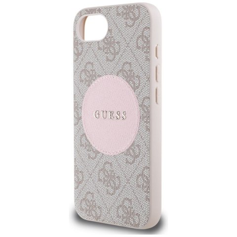 Guess 4G Circle Classic Logo MagSafe - Etui do iPhone 16e (różowo) Guess 4G Circle Classic Logo MagSafe - Etui do iPhone 16e (różowo)