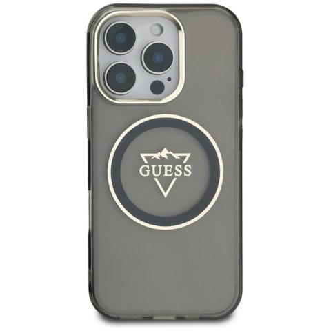 Guess IML Metal Mountain Logo MagSafe - Etui do iPhone 16 Pro (czarny) Guess IML Metal Mountain Logo MagSafe - Etui do iPhone 16 Pro (czarny)