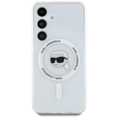 Karl Lagerfeld Button Karl Head Printed Logo MagSafe - Etui Samsung Galaxy S25 (biały) Karl Lagerfeld Button Karl Head Printed Logo MagSafe - Etui Samsung Galaxy S25 (biały)