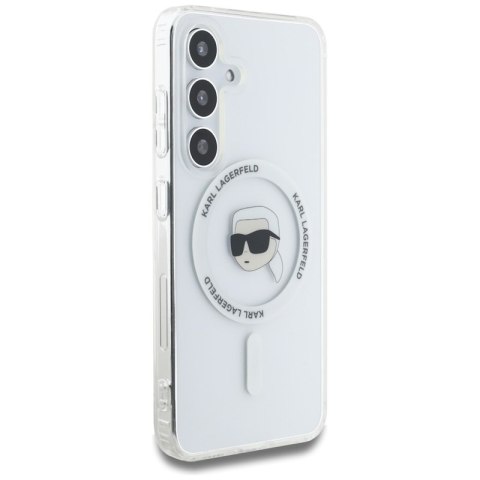 Karl Lagerfeld Button Karl Head Printed Logo MagSafe - Etui Samsung Galaxy S25 (biały) Karl Lagerfeld Button Karl Head Printed Logo MagSafe - Etui Samsung Galaxy S25 (biały)
