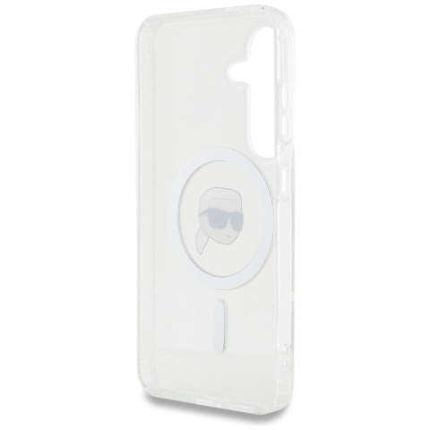 Karl Lagerfeld Button Karl Head Printed Logo MagSafe - Etui Samsung Galaxy S25 (biały) Karl Lagerfeld Button Karl Head Printed Logo MagSafe - Etui Samsung Galaxy S25 (biały)