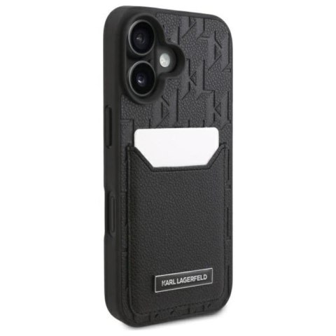 Karl Lagerfeld Cardslots Monogram - Etui iPhone 16 (czarny) Karl Lagerfeld Cardslots Monogram - Etui iPhone 16 (czarny)