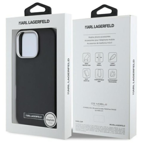 Karl Lagerfeld FW Metal Plate MagSafe - Etui iPhone 16 Pro Max (czarny) Karl Lagerfeld FW Metal Plate MagSafe - Etui iPhone 16 Pro Max (czarny)