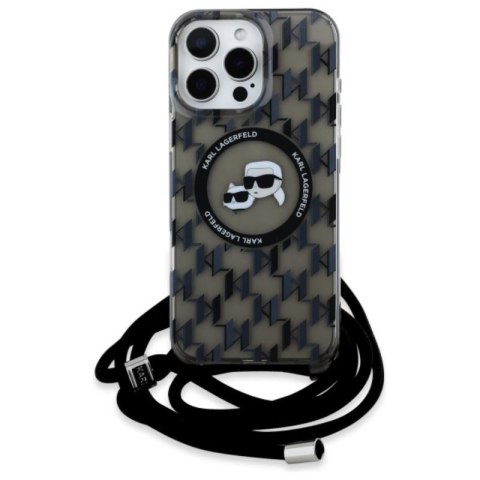 Karl Lagerfeld IML Crossbody Monogram Karl & Choupette Head MagSafe - Etui iPhone 16 Pro Max (czarny) Karl Lagerfeld IML Crossbody Monogram Karl & Choupette Head MagSafe - Etui iPhone 16 Pro Max (czarny)