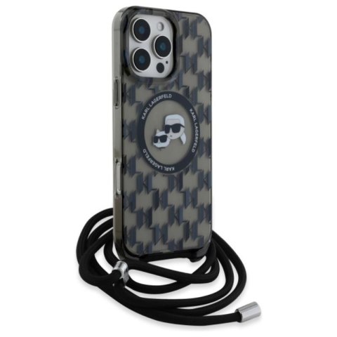 Karl Lagerfeld IML Crossbody Monogram Karl & Choupette Head MagSafe - Etui iPhone 16 Pro Max (czarny) Karl Lagerfeld IML Crossbody Monogram Karl & Choupette Head MagSafe - Etui iPhone 16 Pro Max (czarny)