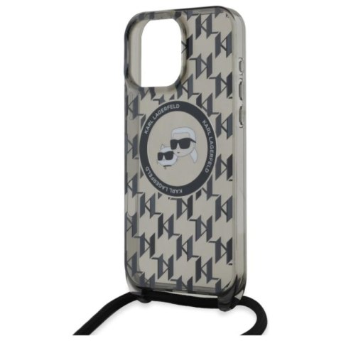 Karl Lagerfeld IML Crossbody Monogram Karl & Choupette Head MagSafe - Etui iPhone 16 Pro Max (czarny) Karl Lagerfeld IML Crossbody Monogram Karl & Choupette Head MagSafe - Etui iPhone 16 Pro Max (czarny)