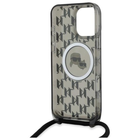 Karl Lagerfeld IML Crossbody Monogram Karl & Choupette Head MagSafe - Etui iPhone 16 Pro Max (czarny) Karl Lagerfeld IML Crossbody Monogram Karl & Choupette Head MagSafe - Etui iPhone 16 Pro Max (czarny)