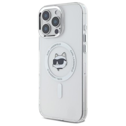 Karl Lagerfeld IML Metal Choupette Head MagSafe - Etui iPhone 16 Pro Max (biały) Karl Lagerfeld IML Metal Choupette Head MagSafe - Etui iPhone 16 Pro Max (biały)