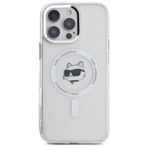 Karl Lagerfeld IML Metal Choupette Head MagSafe - Etui iPhone 16 Pro Max (biały) Karl Lagerfeld IML Metal Choupette Head MagSafe - Etui iPhone 16 Pro Max (biały)