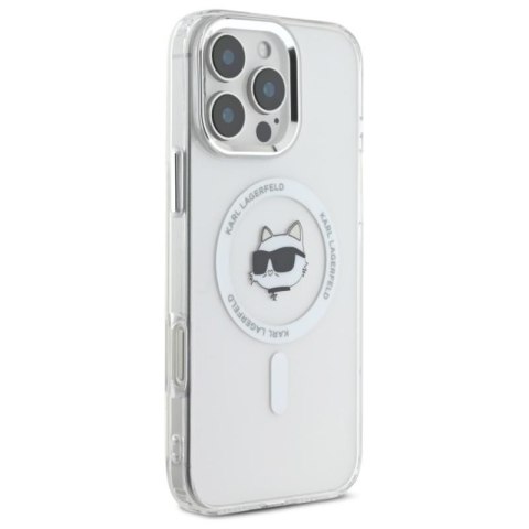 Karl Lagerfeld IML Metal Choupette Head MagSafe - Etui iPhone 16 Pro Max (biały) Karl Lagerfeld IML Metal Choupette Head MagSafe - Etui iPhone 16 Pro Max (biały)
