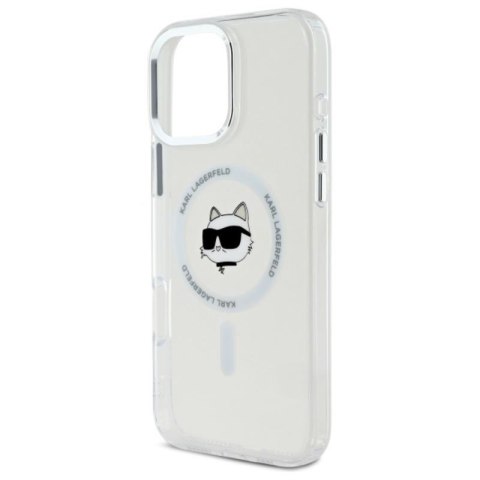 Karl Lagerfeld IML Metal Choupette Head MagSafe - Etui iPhone 16 Pro Max (biały) Karl Lagerfeld IML Metal Choupette Head MagSafe - Etui iPhone 16 Pro Max (biały)