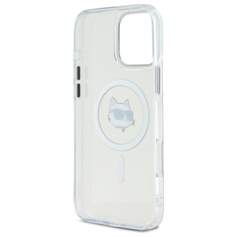 Karl Lagerfeld IML Metal Choupette Head MagSafe - Etui iPhone 16 Pro Max (biały) Karl Lagerfeld IML Metal Choupette Head MagSafe - Etui iPhone 16 Pro Max (biały)