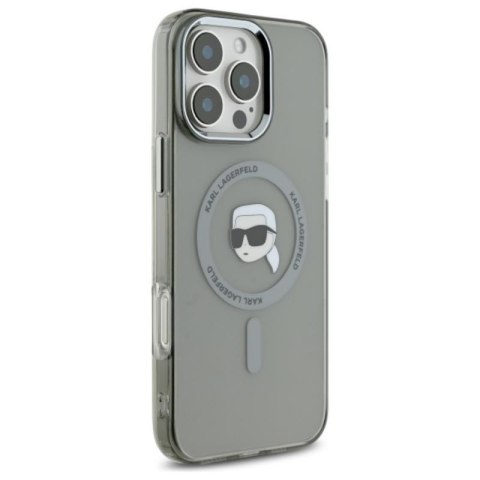 Karl Lagerfeld IML Metal Karl Head MagSafe - Etui iPhone 16 Pro Max (czarny) Karl Lagerfeld IML Metal Karl Head MagSafe - Etui iPhone 16 Pro Max (czarny)