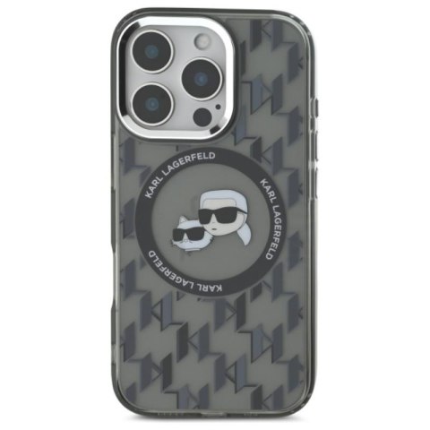 Karl Lagerfeld IML Monogram Karl & Choupette Head MagSafe - Etui iPhone 16 Pro Max (czarny) Karl Lagerfeld IML Monogram Karl & Choupette Head MagSafe - Etui iPhone 16 Pro Max (czarny)