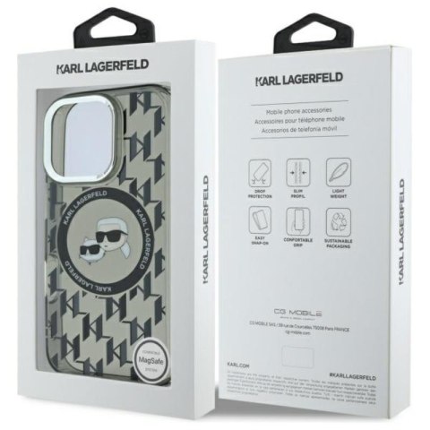 Karl Lagerfeld IML Monogram Karl & Choupette Head MagSafe - Etui iPhone 16 Pro Max (czarny) Karl Lagerfeld IML Monogram Karl & Choupette Head MagSafe - Etui iPhone 16 Pro Max (czarny)