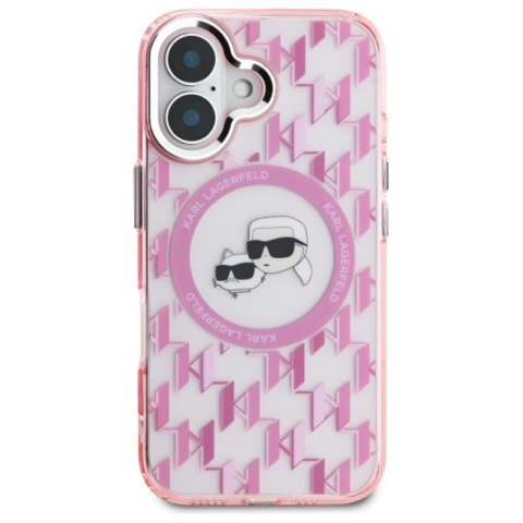 Karl Lagerfeld IML Monogram Karl & Choupette Head MagSafe - Etui iPhone 16 (różowy) Karl Lagerfeld IML Monogram Karl & Choupette Head MagSafe - Etui iPhone 16 (różowy)