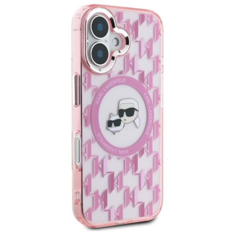 Karl Lagerfeld IML Monogram Karl & Choupette Head MagSafe - Etui iPhone 16 (różowy) Karl Lagerfeld IML Monogram Karl & Choupette Head MagSafe - Etui iPhone 16 (różowy)