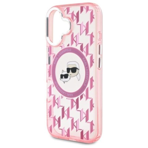 Karl Lagerfeld IML Monogram Karl & Choupette Head MagSafe - Etui iPhone 16 (różowy) Karl Lagerfeld IML Monogram Karl & Choupette Head MagSafe - Etui iPhone 16 (różowy)