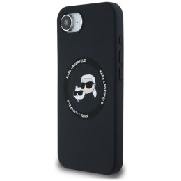 Karl Lagerfeld Silicone Karl & Choupette Heads MagSafe - Etui do iPhone 16e (czarny)