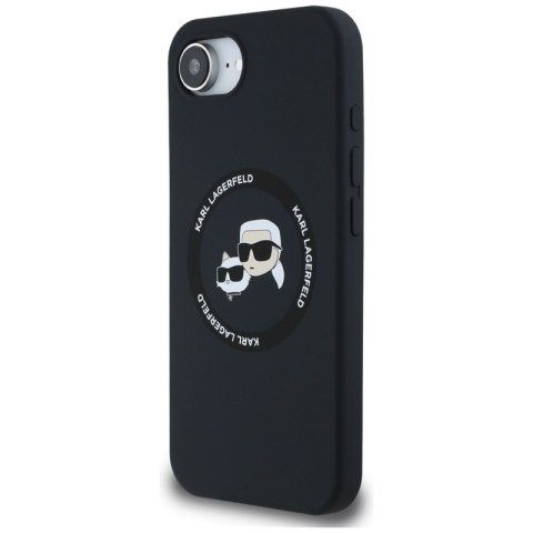 Karl Lagerfeld Silicone Karl & Choupette Heads MagSafe - Etui do iPhone 16e (czarny) Karl Lagerfeld Silicone Karl & Choupette Heads MagSafe - Etui do iPhone 16e (czarny)