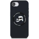 Karl Lagerfeld Silicone Karl & Choupette Heads MagSafe - Etui do iPhone 16e (czarny)