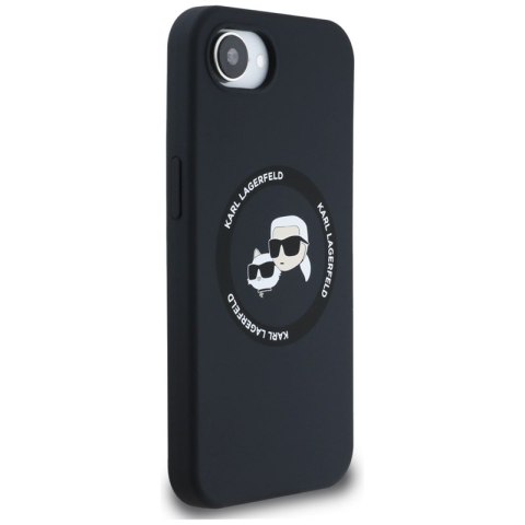 Karl Lagerfeld Silicone Karl & Choupette Heads MagSafe - Etui do iPhone 16e (czarny) Karl Lagerfeld Silicone Karl & Choupette Heads MagSafe - Etui do iPhone 16e (czarny)