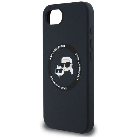 Karl Lagerfeld Silicone Karl & Choupette Heads MagSafe - Etui do iPhone 16e (czarny) Karl Lagerfeld Silicone Karl & Choupette Heads MagSafe - Etui do iPhone 16e (czarny)