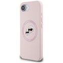 Karl Lagerfeld Silicone Karl & Choupette Heads MagSafe - Etui do iPhone 16e (różowy)