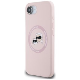 Karl Lagerfeld Silicone Karl & Choupette Heads MagSafe - Etui do iPhone 16e (różowy)
