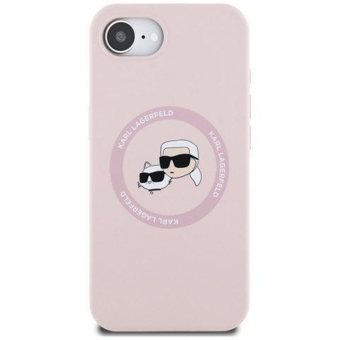 Karl Lagerfeld Silicone Karl & Choupette Heads MagSafe - Etui do iPhone 16e (różowy) Karl Lagerfeld Silicone Karl & Choupette Heads MagSafe - Etui do iPhone 16e (różowy)