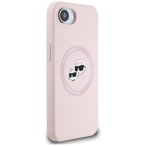 Karl Lagerfeld Silicone Karl & Choupette Heads MagSafe - Etui do iPhone 16e (różowy) Karl Lagerfeld Silicone Karl & Choupette Heads MagSafe - Etui do iPhone 16e (różowy)