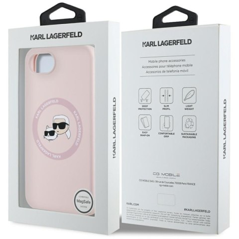 Karl Lagerfeld Silicone Karl & Choupette Heads MagSafe - Etui do iPhone 16e (różowy) Karl Lagerfeld Silicone Karl & Choupette Heads MagSafe - Etui do iPhone 16e (różowy)