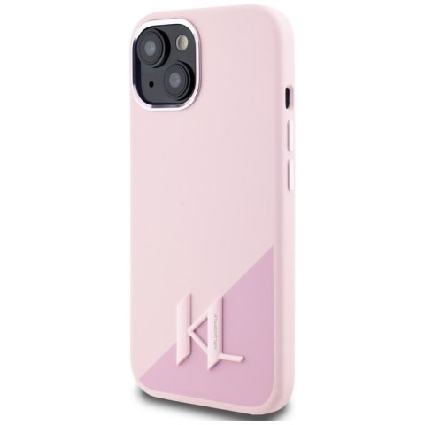 Karl Lagerfeld Silicone Shadow Metal Initial MagSafe - Etui do iPhone 15 (różowy) Karl Lagerfeld Silicone Shadow Metal Initial MagSafe - Etui do iPhone 15 (różowy)