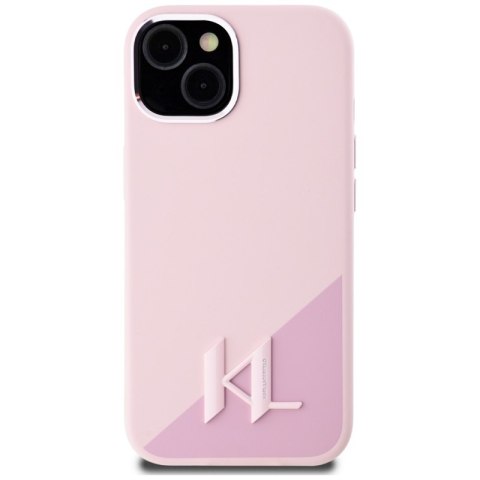 Karl Lagerfeld Silicone Shadow Metal Initial MagSafe - Etui do iPhone 15 (różowy) Karl Lagerfeld Silicone Shadow Metal Initial MagSafe - Etui do iPhone 15 (różowy)