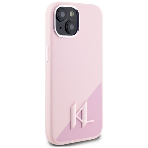 Karl Lagerfeld Silicone Shadow Metal Initial MagSafe - Etui do iPhone 15 (różowy) Karl Lagerfeld Silicone Shadow Metal Initial MagSafe - Etui do iPhone 15 (różowy)