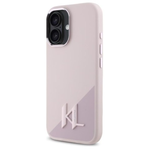 Karl Lagerfeld Silicone Shadow Metal Initial MagSafe - Etui iPhone 16 (różowy) Karl Lagerfeld Silicone Shadow Metal Initial MagSafe - Etui iPhone 16 (różowy)