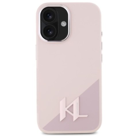 Karl Lagerfeld Silicone Shadow Metal Initial MagSafe - Etui iPhone 16 (różowy) Karl Lagerfeld Silicone Shadow Metal Initial MagSafe - Etui iPhone 16 (różowy)