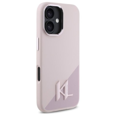 Karl Lagerfeld Silicone Shadow Metal Initial MagSafe - Etui iPhone 16 (różowy) Karl Lagerfeld Silicone Shadow Metal Initial MagSafe - Etui iPhone 16 (różowy)