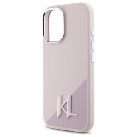 Karl Lagerfeld Silicone Shadow Metal Initial MagSafe - Etui iPhone 16 (różowy) Karl Lagerfeld Silicone Shadow Metal Initial MagSafe - Etui iPhone 16 (różowy)