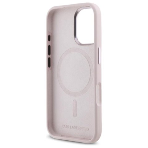 Karl Lagerfeld Silicone Shadow Metal Initial MagSafe - Etui iPhone 16 (różowy) Karl Lagerfeld Silicone Shadow Metal Initial MagSafe - Etui iPhone 16 (różowy)