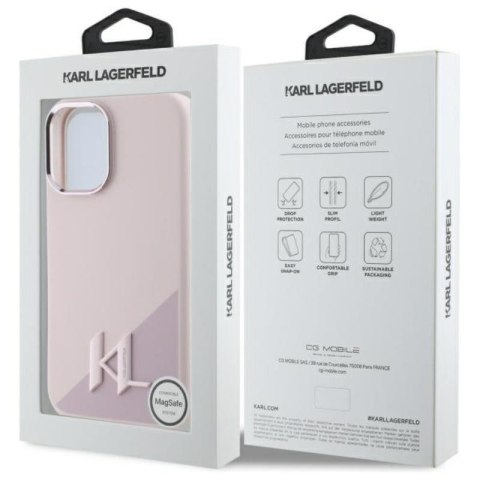 Karl Lagerfeld Silicone Shadow Metal Initial MagSafe - Etui iPhone 16 (różowy) Karl Lagerfeld Silicone Shadow Metal Initial MagSafe - Etui iPhone 16 (różowy)