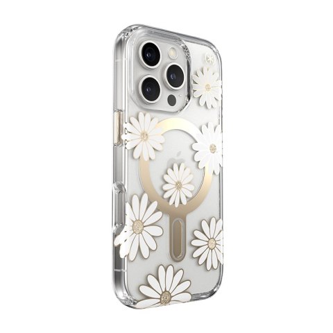 Speck Presidio Lux ClickLock & MagSafe - Etui iPhone 16 Pro (Sunshine Daisies / Clear / Gold) Speck Presidio Lux ClickLock & MagSafe - Etui iPhone 16 Pro (Sunshine Daisies / Clear / Gold)