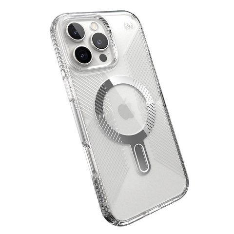 Speck Presidio Perfect-Clear Grip ClickLock & MagSafe - Etui iPhone 16 Pro Max (Clear / Chrome Finish / Serene Silver) Speck Presidio Perfect-Clear Grip ClickLock & MagSafe - Etui iPhone 16 Pro Max (Clear / Chrome Finish / Serene Silver)